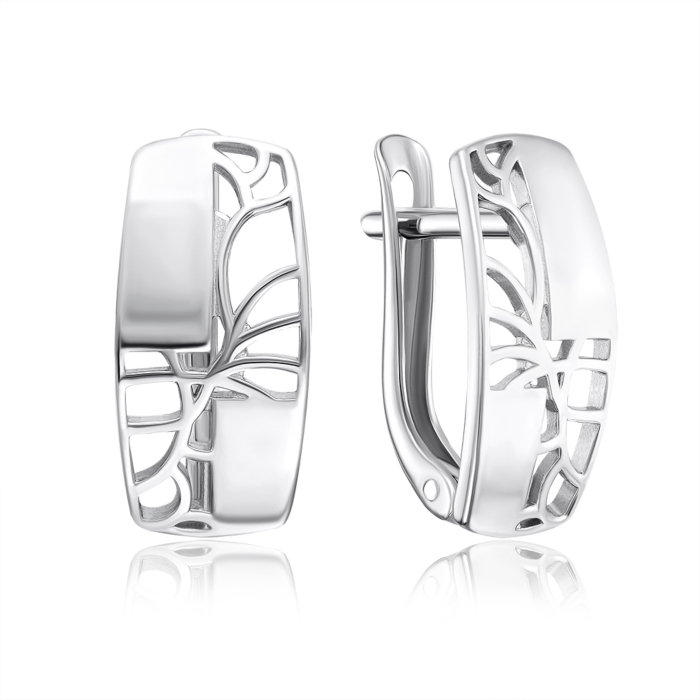 Срібні сережки без вставки. Артикул 40725/12/1