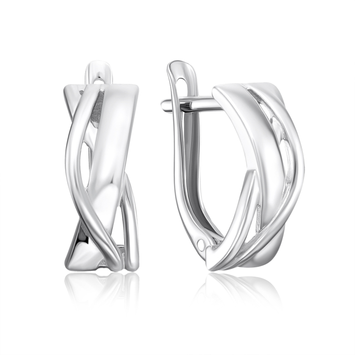 Серебряные серьги без вставки. Артикул 40730/12/1