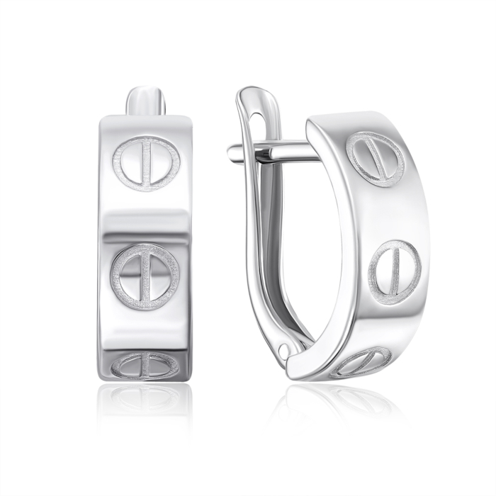 Срібні сережки без вставки. Артикул 40739/12/1