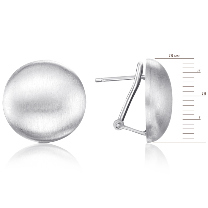 Срібні сережки без вставки. Артикул S-OR-03-063B/A/R-E/12