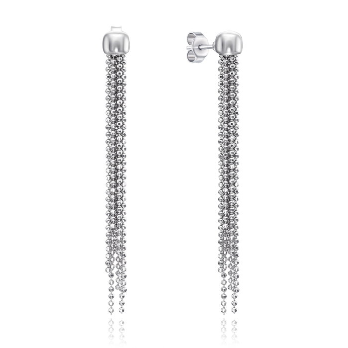 Срібні сережки-ланцюжки без вставки. Артикул OCFXD000017-E/12