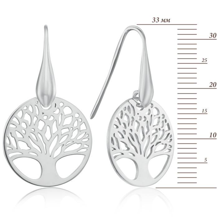 Серебряные серьги «Дерево» без вставки. Артикул PR0036_OR1877-E/12