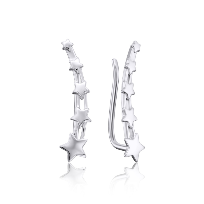 Серебряные серьги-каффы без вставки. Артикул 40661/12/1