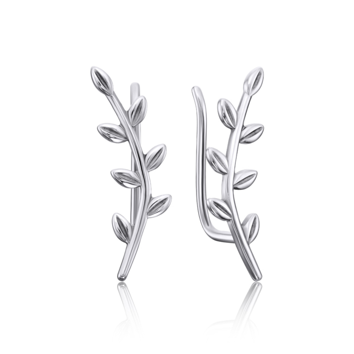 Серебряные серьги-каффы без вставки. Артикул 40691/12/1