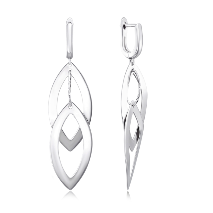 Серебряные серьги-подвески без вставки. Артикул 2E13515-E/12