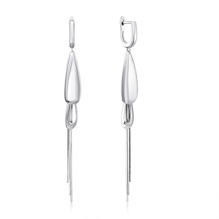 Серебряные серьги-подвески без вставки. Артикул 2E17112-E/12