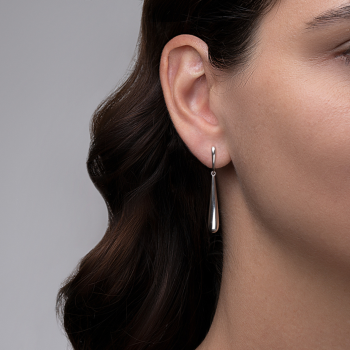 Серебряные серьги-подвески без вставки. Артикул 40721/12/1
