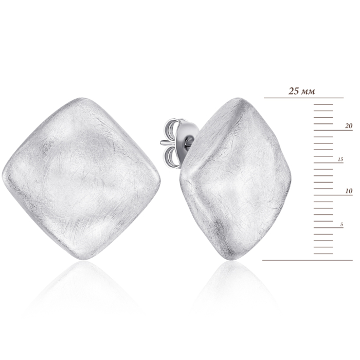 Срібні сережки-пусети без вставки. Артикул 1AG0094G-E/12