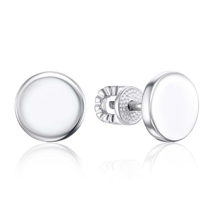 Серебряные серьги-пуссеты без вставки. Артикул 40486/12/1