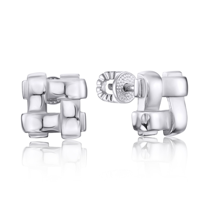 Срібні сережки-пусети без вставки. Артикул 40689/12/1