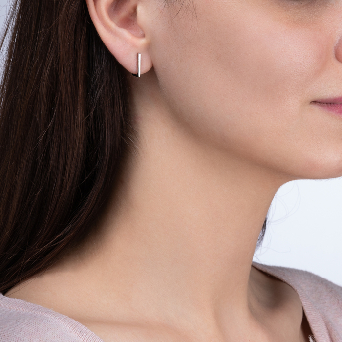 Срібні сережки-пусети без вставки. Артикул 41086/12/1