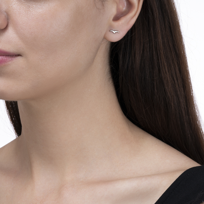 Серебряные серьги-пуссеты без вставки. Артикул 41110/12/1