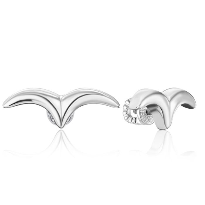 Серебряные серьги-пуссеты без вставки. Артикул 41110/12/1