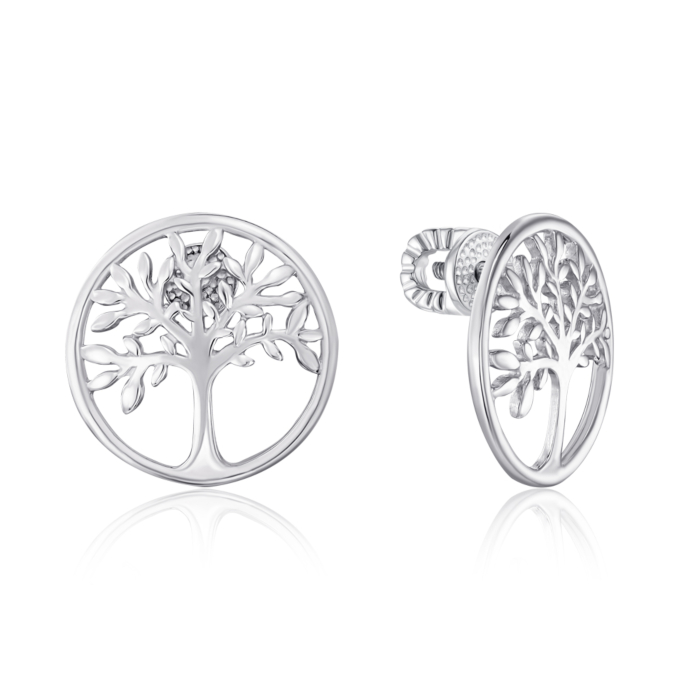 Срібні сережки-пусети без вставки. Артикул 41117/12/1