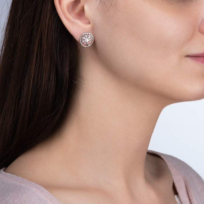 Срібні сережки-пусети без вставки. Артикул 41117/12/1