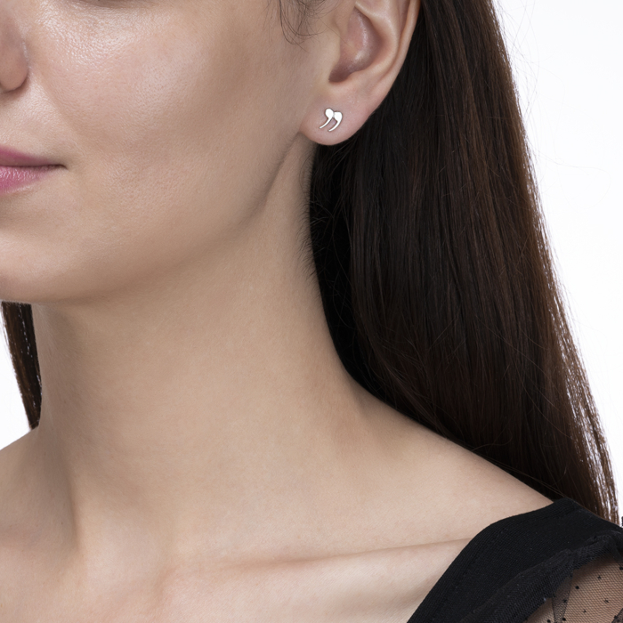 Срібні сережки-пусети без вставки. Артикул 41121/12/1