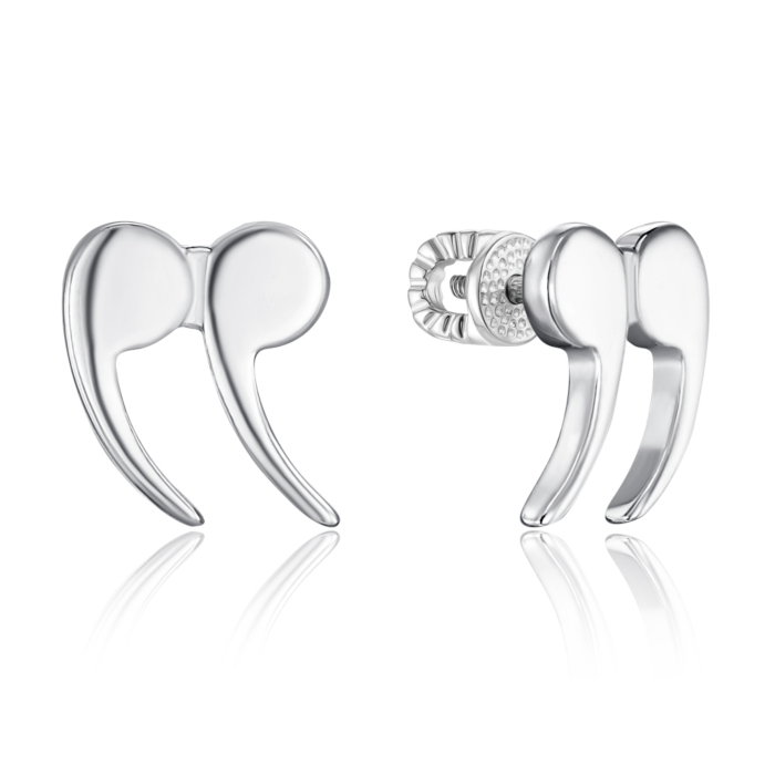 Срібні сережки-пусети без вставки. Артикул 41121/12/1