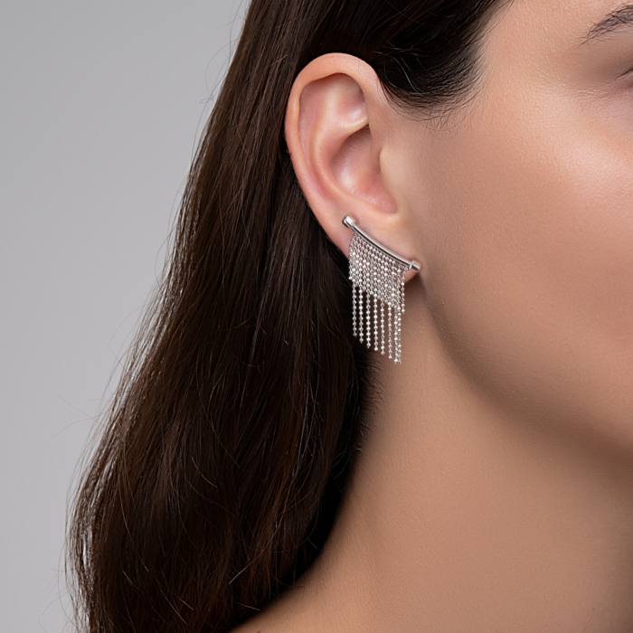 Серебряные серьги без вставки. Артикул OCFXD000018-E/12