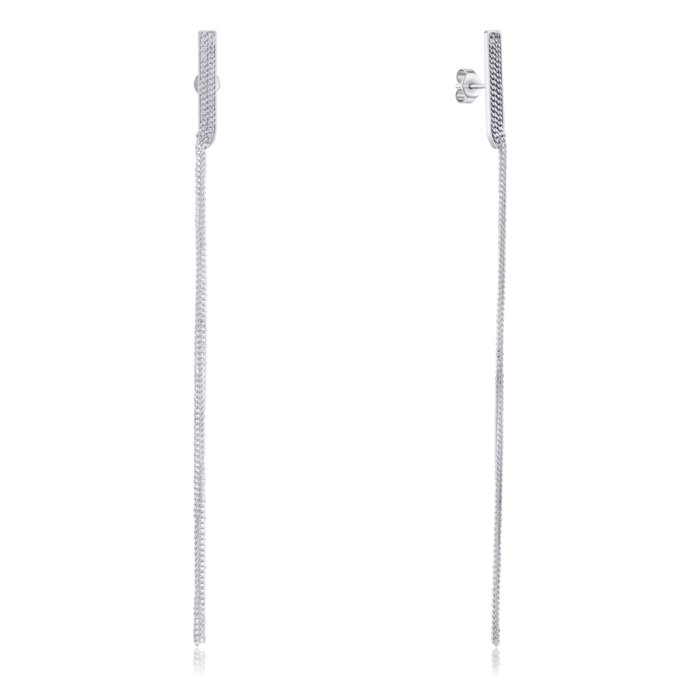 Серебряные серьги-пуссеты без вставки. Артикул OCFXD000110-E/12