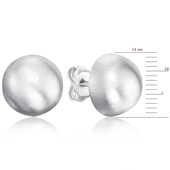 Срібні сережки-пусети без вставки. Артикул S-OR-03-030G/B/R-E/12