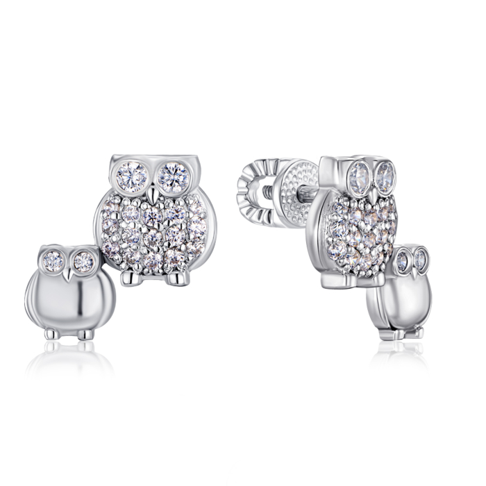 Срібні сережки-пусети з фіанітами. Артикул 41030/12/1/221