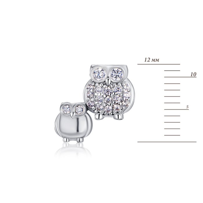 Срібні сережки-пусети з фіанітами. Артикул 41030/12/1/221