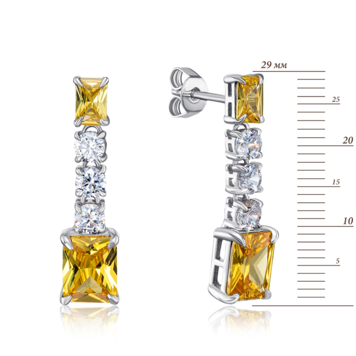 Серебряные серьги-пуссеты с фианитами. Артикул ME14315A-E/12/2792