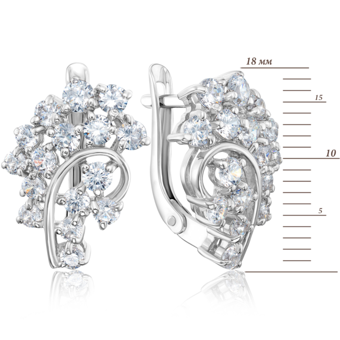 Срібні сережки з фіанітами. Артикул 40546/12/1/2908