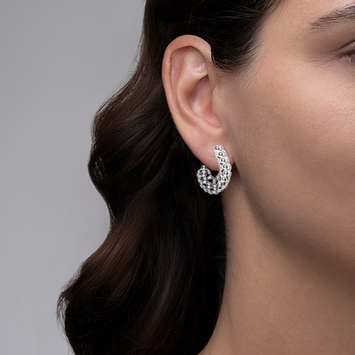 Срібні сережки без вставки. Артикул 40569/12/1