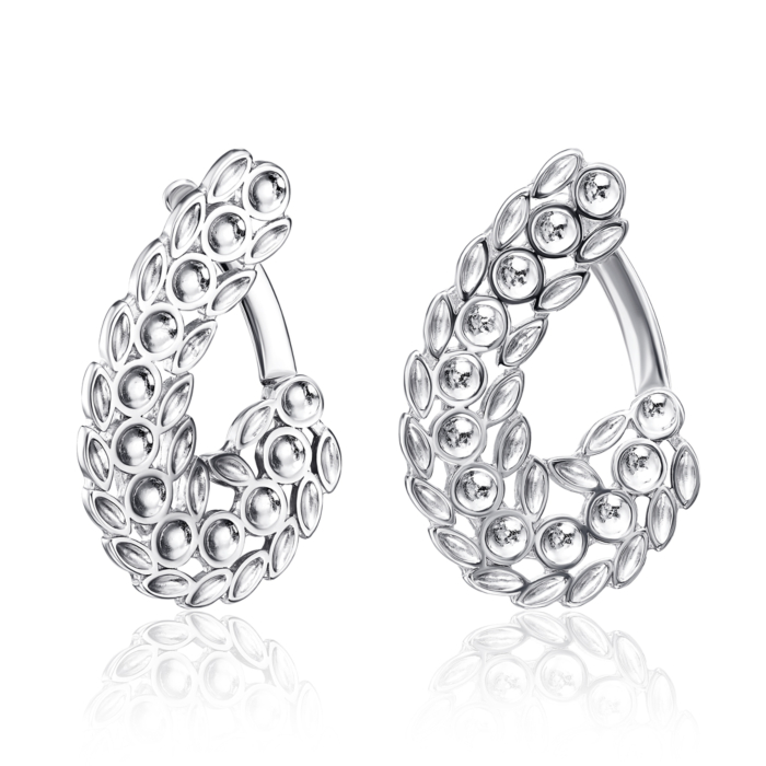 Срібні сережки без вставки. Артикул 40569/12/1