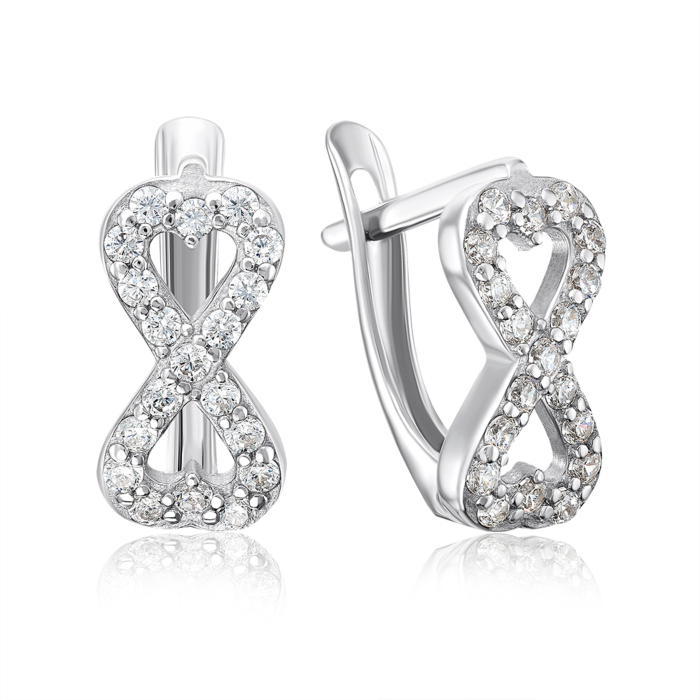 Серебряные серьги с фианитами. Артикул 40581/12/1/13