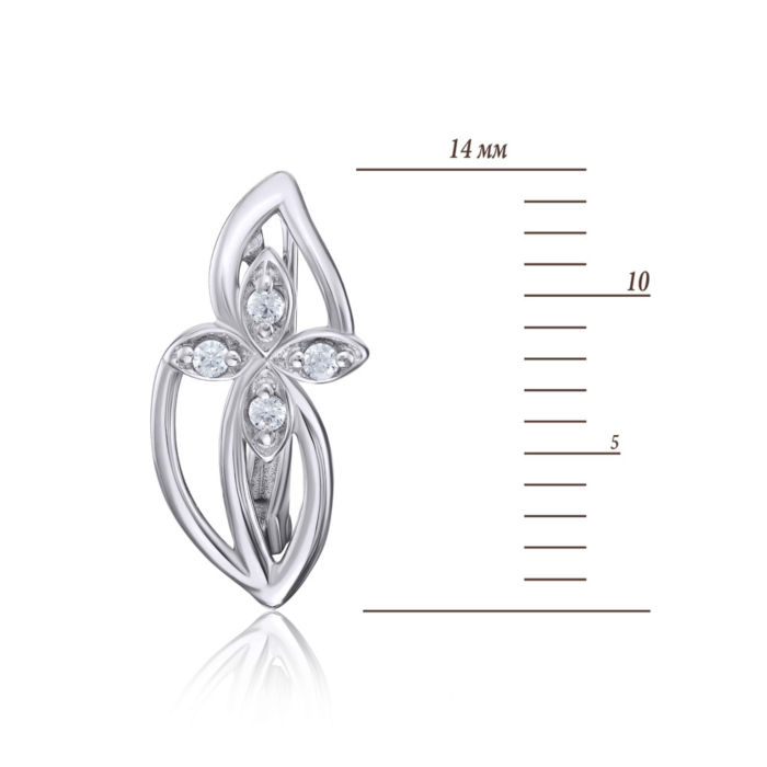 Срібні сережки з фіанітами. Артикул 40591/12/1/13