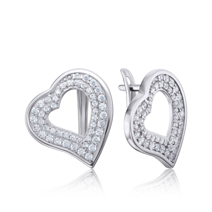 Срібні сережки з фіанітами. Артикул 40635/12/1/36