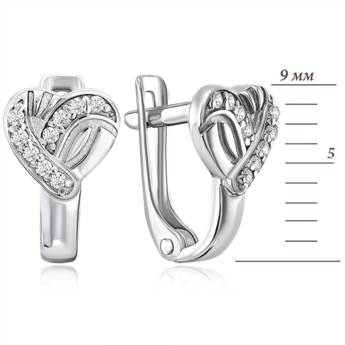 Срібні сережки з фіанітами. Артикул 40656/12/1/42