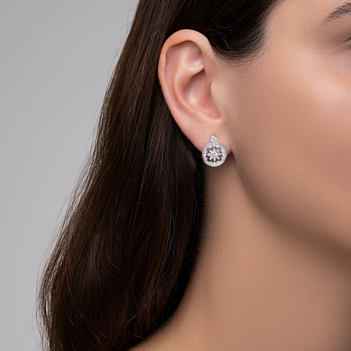 Срібні сережки з фіанітами. Артикул 40660/12/1/3264