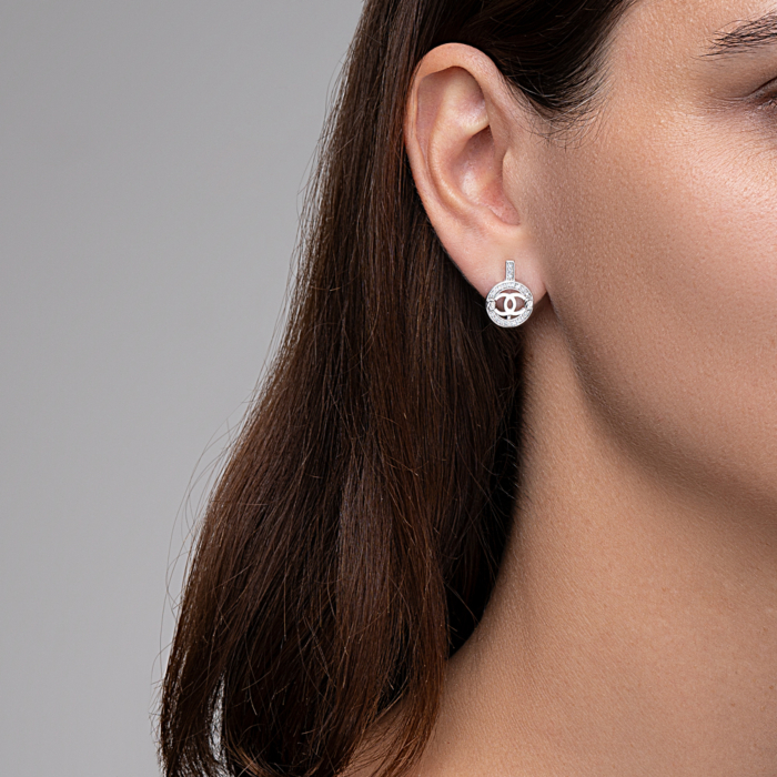 Серебряные серьги с фианитами. Артикул 40684/12/1/13
