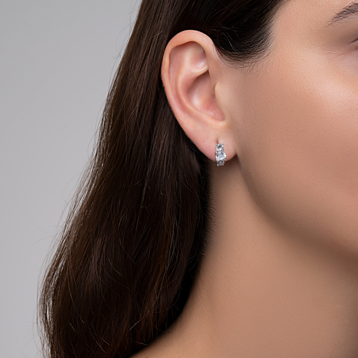 Серебряные серьги с фианитами. Артикул 40685/12/1/453