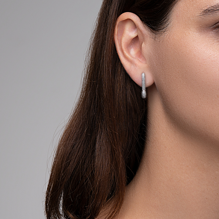 Серебряные серьги с фианитами. Артикул 40699/12/1/1