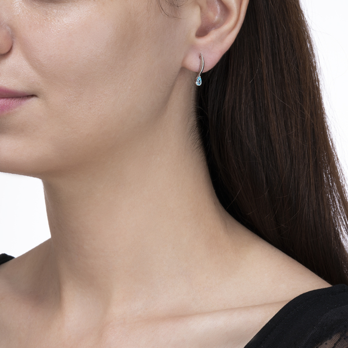 Срібні сережки з фіанітами. Артикул 41118/12/1/3187