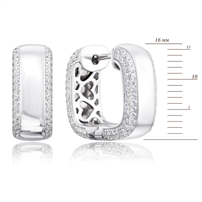 Серебряные серьги с фианитами. Артикул OE02618A-E/12/1