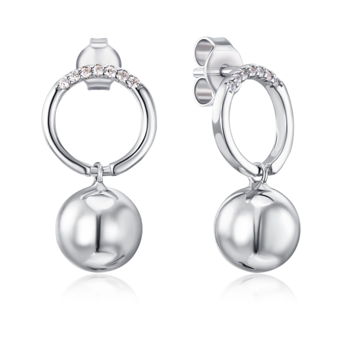 Срібні сережки з фіанітами. Артикул TE28899-8-E/12/1