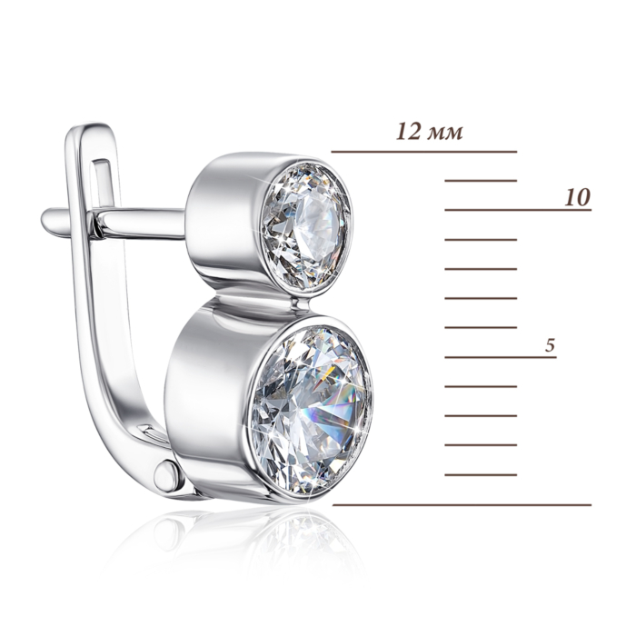 Срібні сережки з фіанітами S. Артикул 40495/12/1/1032