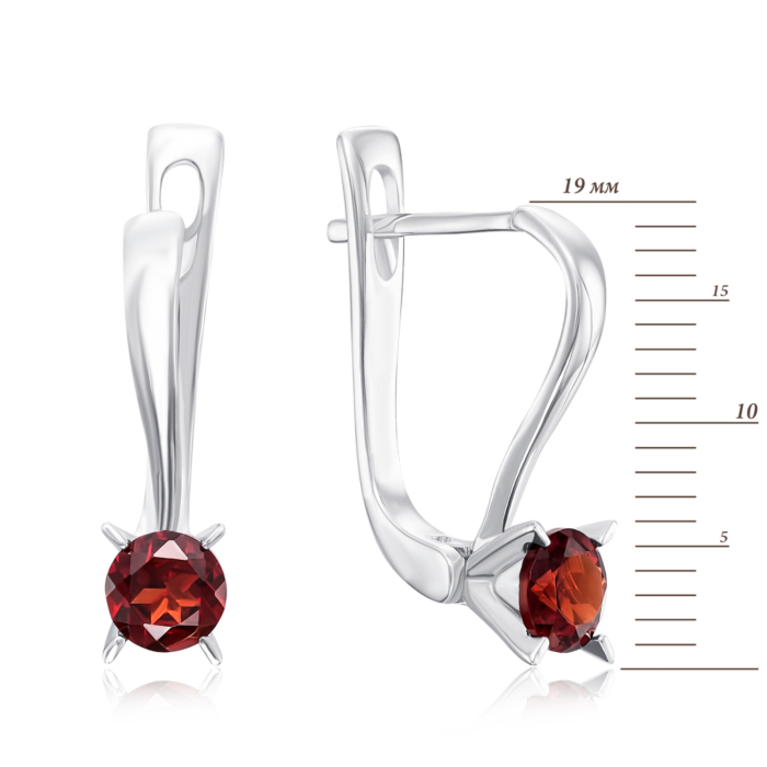 Серебряные серьги с гранатом. Артикул GRE2983-E/12/5086