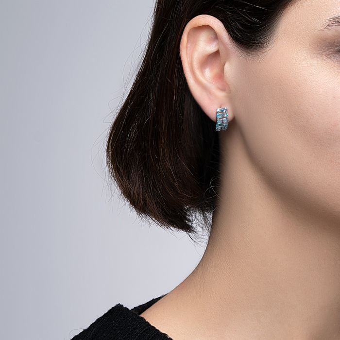 Серебряные серьги с London кварцем. Артикул 2917/9р-QLBQS