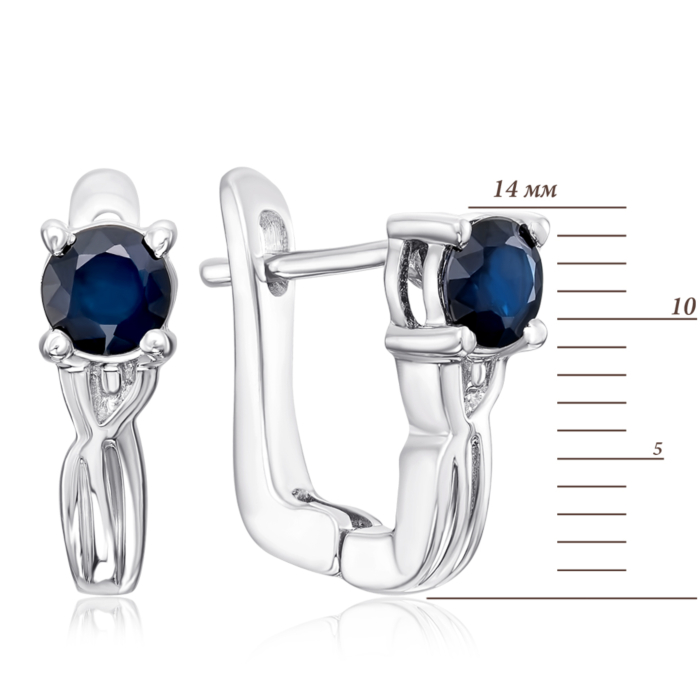 Срібні сережки з сапфіром. Артикул GRE0864-E/12/8208