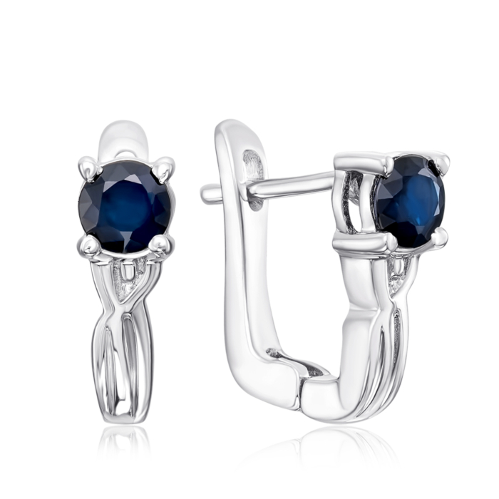 Срібні сережки з сапфіром. Артикул GRE0864-E/12/8208