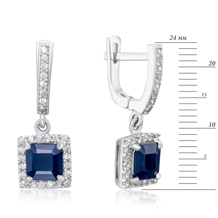 Серебряные серьги с сапфиром. Артикул GREP1757-E/12/8823