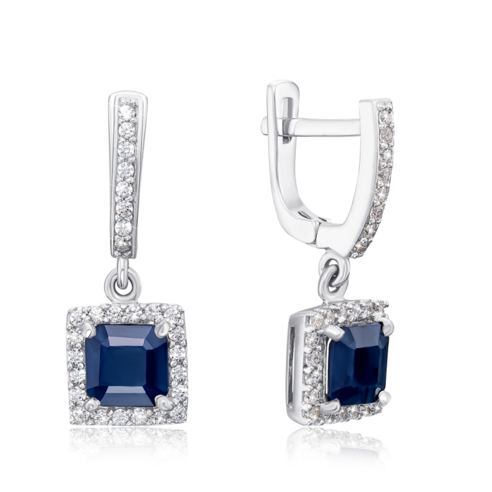 Серебряные серьги с сапфиром. Артикул GREP1757-E/12/8823