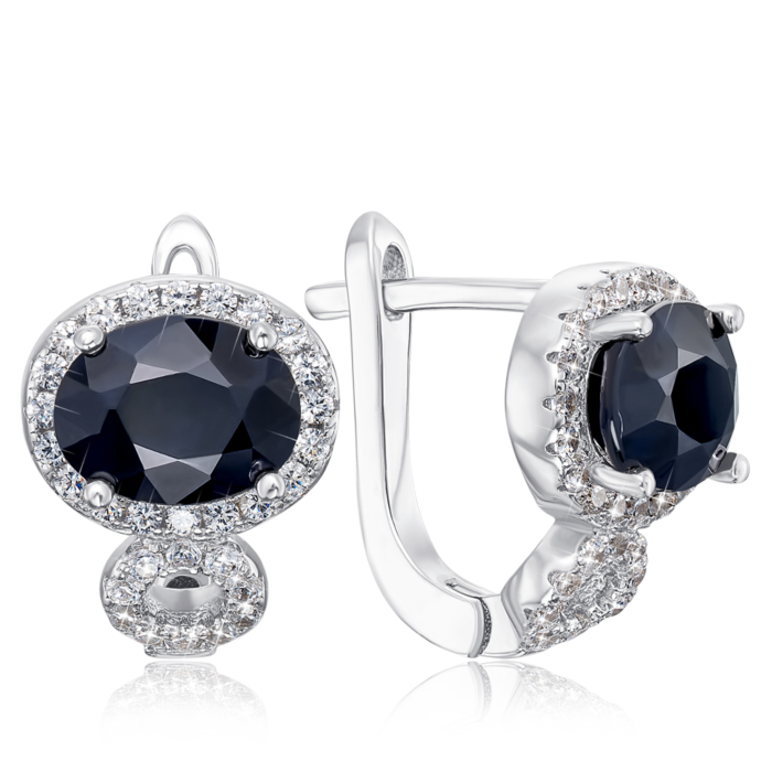 Срібні сережки з сапфіром. Артикул NA397-E/12/8387