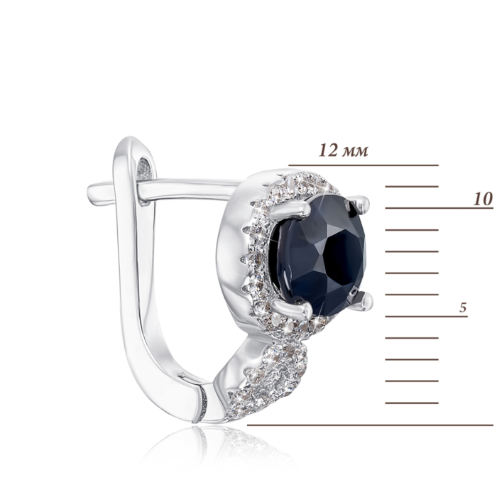 Срібні сережки з сапфіром. Артикул NA397-E/12/8387